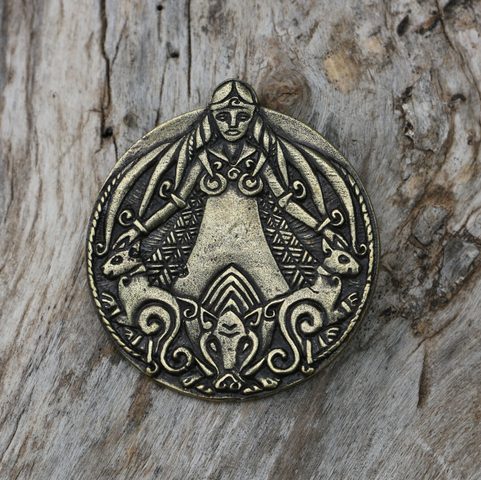 FREYA VIKINSKÁ BOHYNĚ, AMULET, ZINEK STAROMOSAZ
