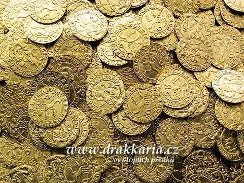 ČECHY, KAREL IV., DUKÁT, MOSAZNÁ REPLIKA MINCE