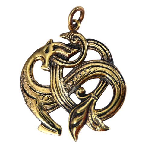 VIKINSKÝ MOŘSKÝ DRAK, BRONZOVÝ AMULET