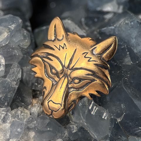 VUK - VLK, VLČÍ HLAVA, AMULET BRONZ