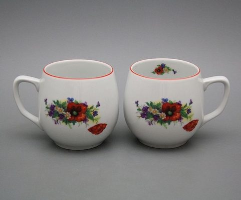 VLČÍ MÁK, HRNEK 0,3L, ČESKÝ PORCELÁN