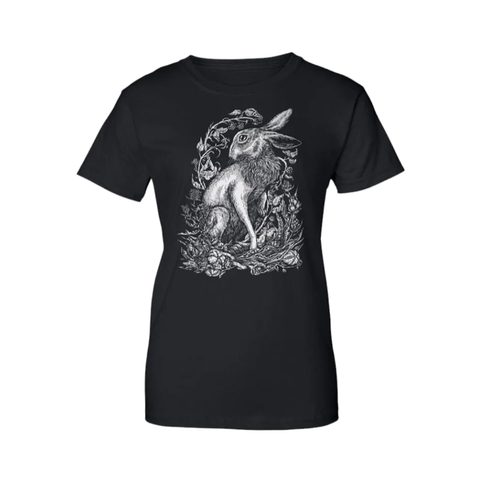ZAJÍC, DÁMSKÉ TRIČKO ČERNÉ, DRUIDSKÁ KOLEKCE
