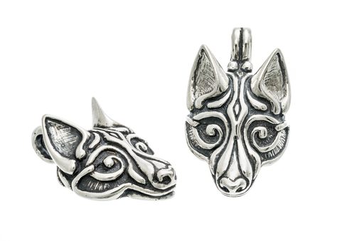 VLK FENRIR, STŘÍBRNÝ PŘÍVĚSEK, VIKINSKÝ VÝTVARNÝ STYL, AG 925, 16 G