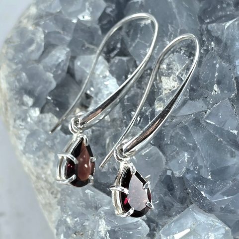 ADRIANNA SILVER EARRINGS WITH GLASS, 925 SILVER