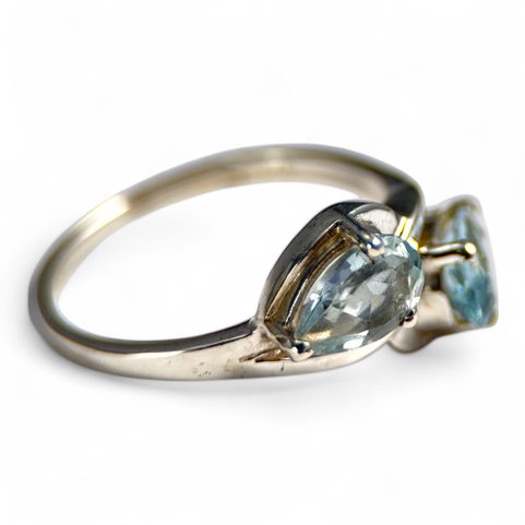 ORBITA, PRSTEN, MODRÝ TOPAZ, STŘÍBRO 925/1000
