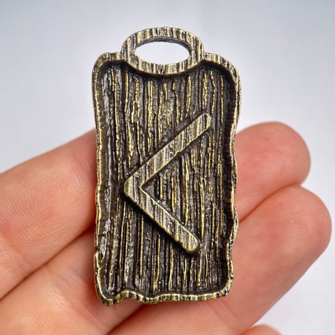 KENAZ - RUNOVÝ AMULET ZINEK STAROMOSAZ