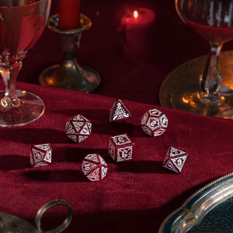 BLOODSUCKER DICE SET: SCARLET, SADA UPÍRSKÝCH RPG HRACÍCH KOSTEK