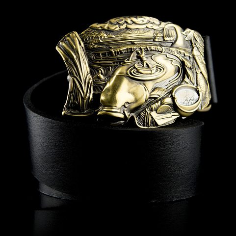 SUMEC, RYBÁŘSKÁ PŘEZKA NA OPASEK, MOSAZ