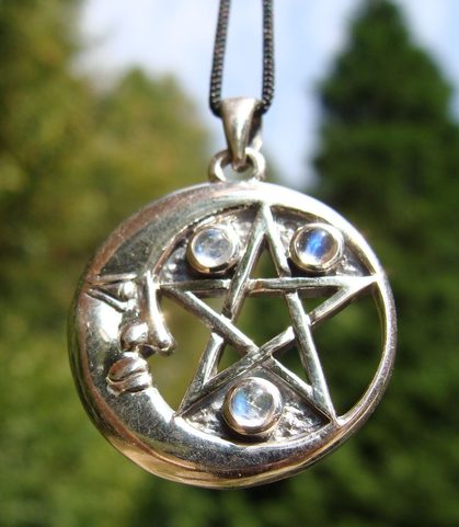 MĚSÍC S PENTAGRAMEM, TALISMAN, AG 925