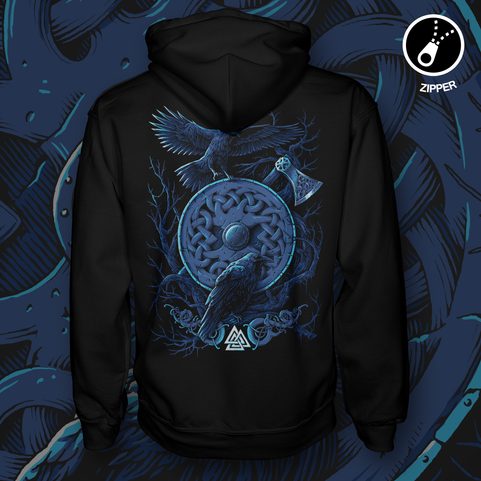 HUGINN A MUNINN, MIKINA S KAPUCÍ, ZIPPER