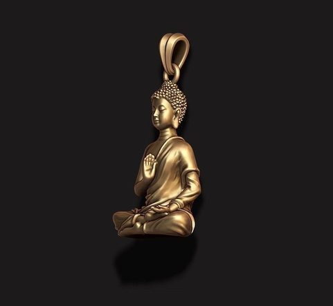 BUDDHA, ČAKROVÝ PŘÍVĚŠEK, BRONZ