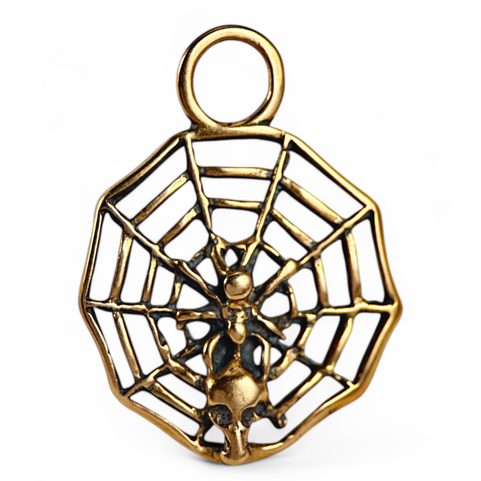 PAVUČINA S PAVOUKEM AMULET BRONZ