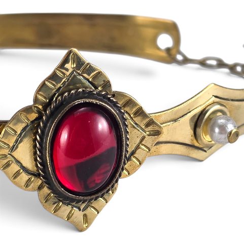 COURONNE MÉDIÉVALE POUR FEMME EN LAITON AVEC VERRE