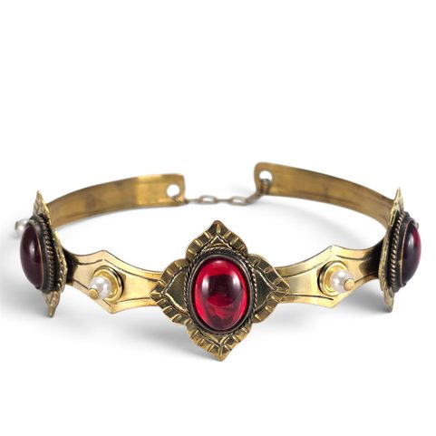 COURONNE MÉDIÉVALE POUR FEMME EN LAITON AVEC VERRE