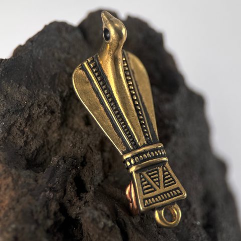 ŘÍMSKÁ PTAČÍ FIBULA, BRONZ - HOLUBICE