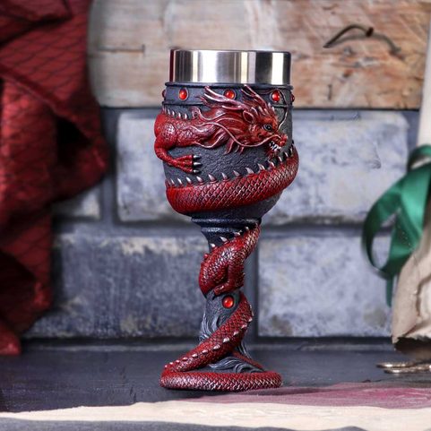 ČÍNSKÝ ČERVENÝ DRAK, POHÁR, 20 CM