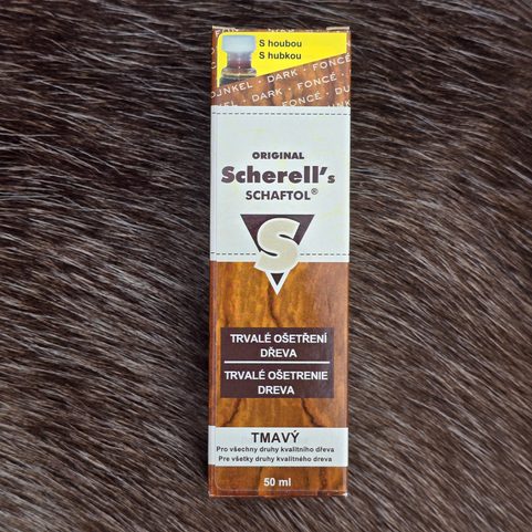 SCHAFTOL OLEJ NA PAŽBY A STŘENKY, TMAVO-HNĚDÝ S HOUBIČKOU, 50ML