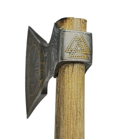 VEGVISÍR, KOVANÁ LEPTANÁ POZLACENÁ SEKERA