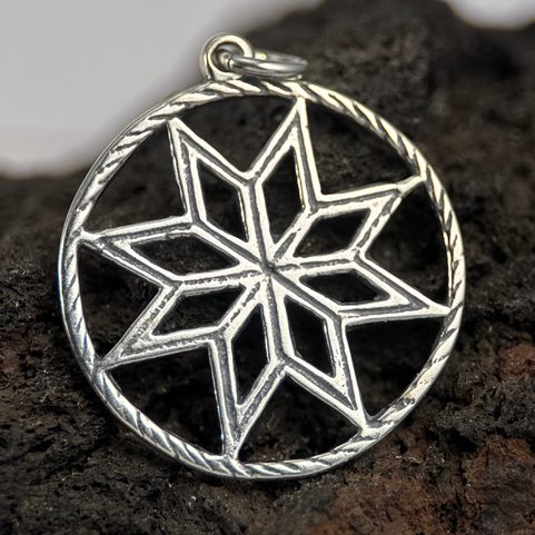 ALATYR - HVĚZDA RODA, SLOVANSKÝ STŘÍBRNÝ PŘÍVĚSEK, AG 925