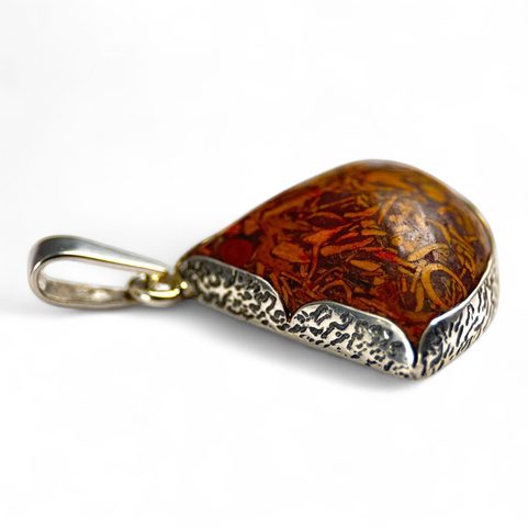 SERPENT, HADÍ JASPIS, STŘÍBRNÝ PŘÍVĚSEK, AG 925/1000