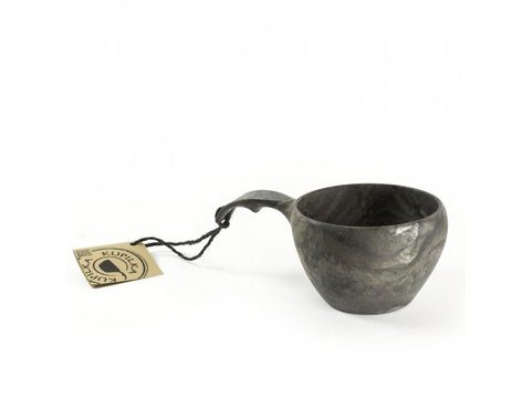 KUPILKA KUKSA 370 ML VELKÁ + ŠPORKOVÁ VIDLIČKA LŽÍCE  205 SET - KELO (ČERNÁ)