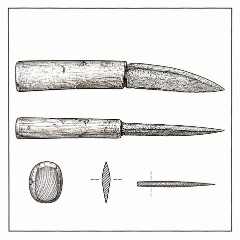 MEDIEVAL KNIFE, OLOMOUC, MORAVIA, 13TH CENTURY