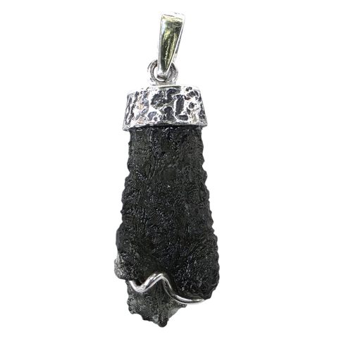STERLING SILVER PENDANT WITH MOLDAVITE, AG 925