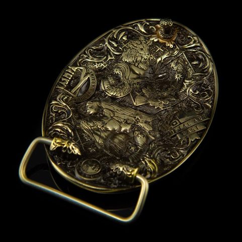 LIBRA BELT BUCKLE - SCALES, BRASS