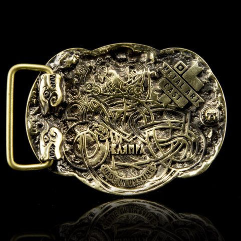 JORMUNGAND, PŘEZKA NA OPASEK, MOSAZ