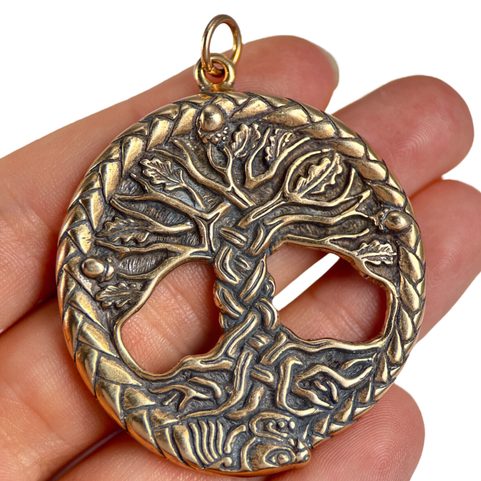 KELTSKÝ DUB POSVÁTNÝ STROM ŽIVOTA PŘÍVĚŠEK BRONZ