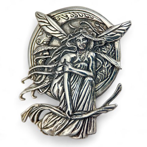 LUČNÍ VÍLA, ART NOUVEAU, STŘÍBRNÝ PŘÍVĚSEK, AG 925