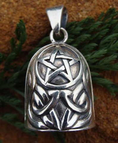 STŘÍBRNÝ ZVONEČEK, PENTAGRAM, TALISMAN, AG 925