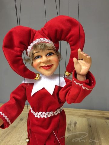 KAŠPÁREK, MARIONETA, LOUTKA 45CM