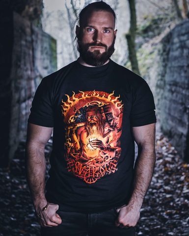 SVAROG NEBESKÝ KOVÁŘ, SLOVANSKÝ BŮH OHNĚ TRIČKO PÁNSKÉ BAREVNÉ