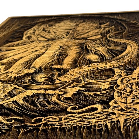CTHULHU NÁSTĚNNÁ DEKORACE, DŘEVO 32X46CM