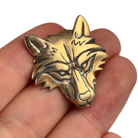 VUK - VLK, VLČÍ HLAVA, AMULET BRONZ