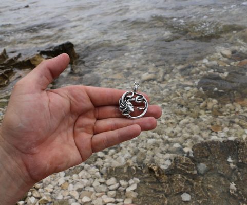 MEDUSA, ANTICKÝ STŘÍBRNÝ PŘÍVĚSEK, AG 925, 14G