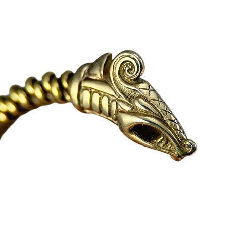 DREKI, VIKINGSKÝ DRAK, NÁRAMEK, MOSAZ - PLETENÝ