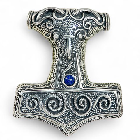 SCANIA - THOROVO KLADIVO, STŘÍBRNÝ PŘÍVĚSEK, AG 925 A LAPIS LAZULI