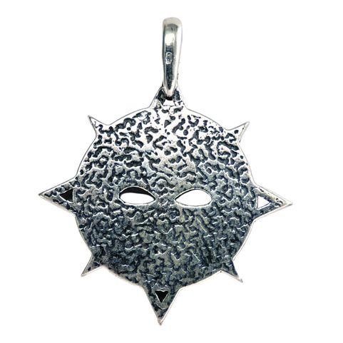 AZTÉCKÁ MASKA, AMULET, STŘÍBRNÝ PŘÍVĚSEK, AG 925