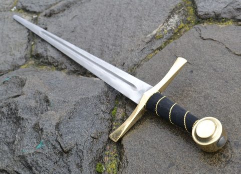 WENZEL, JEDNORUČNÍ GOTICKÝ MEČ, MOSAZ