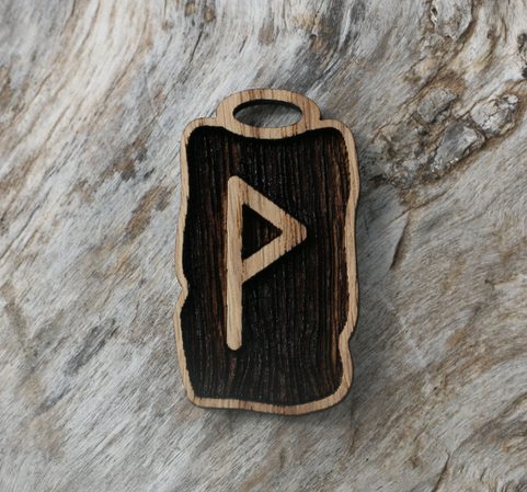 WUNJO - DŘEVĚNÝ AMULET - RUNA