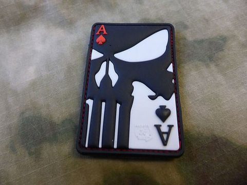 PUNISHER ACE OF SPADES, 3D PATCH NÁŠIVKA, SUCHÝ ZIP