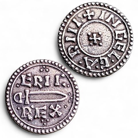 ERIC BLOODAXE, NORTHUMBIRA, 952 REPLIKA VIKINSKÉ MINCE, STŘÍBRO 925