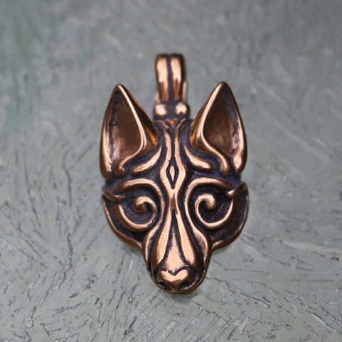 FENRIR, VIKINSKÝ VLK, PŘÍVĚSEK, BRONZ, VĚTŠÍ