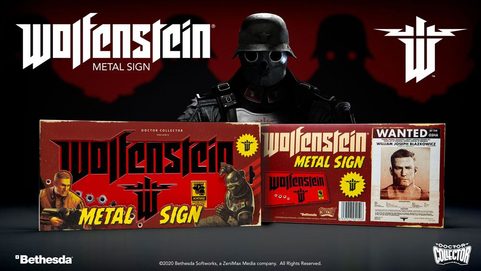 WOLFENSTEIN KOVOVÁ CEDULE THE NEW COLOSSUS
