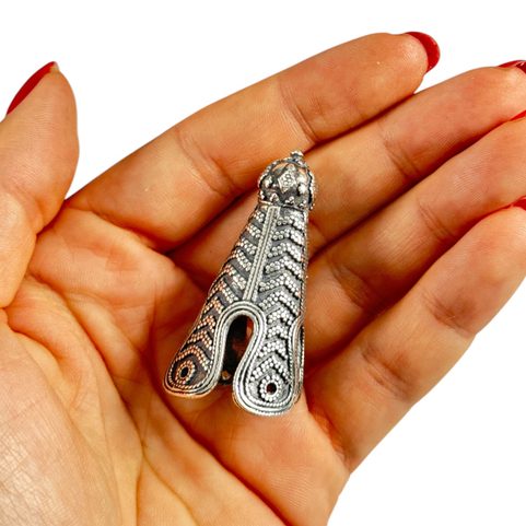 VIKINSKÁ STŘÍBRNÁ KONCOVKA NA ČEPICI, BIRKA, AG 925, 23 G