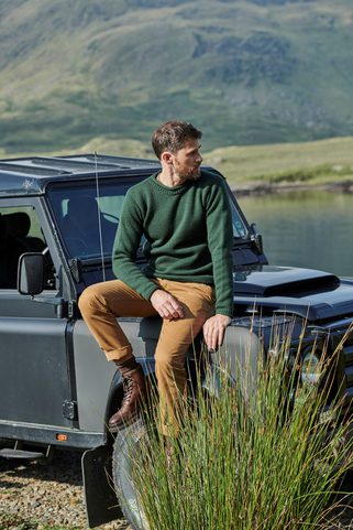 IRSKÝ SVETR, MERINO ROLL NECK, VLNA, ARAN