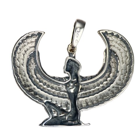 OKŘÍDLENÁ ISIS, EGYPTSKÁ BOHYNĚ, STŘÍBRNÝ PŘÍVĚSEK, AG 925