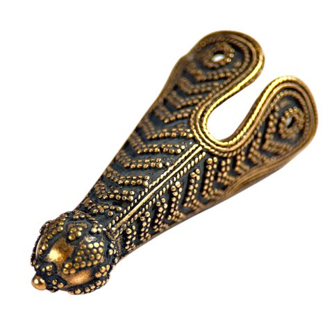 VIKINSKÁ KONCOVKA NA ČEPICI, BIRKA, BRONZ
